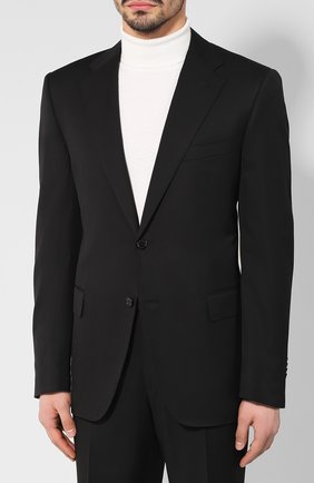 Мужской шерстяной костюм CORNELIANI черного цвета по цене 174000 руб., арт. 837315-9118150/92 Q1 | Фото 2 Мужской шерстяной костюм CORNELIANI черного цвета, арт. 837315-9118150/92 Q1 | Фото 2 (Материал внешний: Шерсть; Рукава: Длинные; Костюмы М: Однобортный; Стили: Классический; Региональные ограничения белый список (Axapta Mercury): RU)