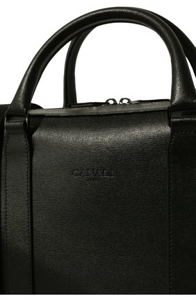 Мужская кожаная сумка для ноутбука с плечевым ремнем CANALI черного цвета по цене 63800 руб., арт. P325157/NA00053 | Фото 3 Мужская кожаная сумка для ноутбука с плечевым ремнем CANALI черного цвета, арт. P325157/NA00053 | Фото 3