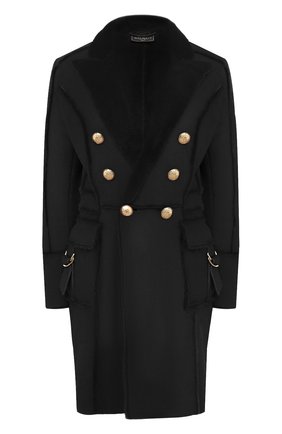 Женская двубортная дубленка BALMAIN черного цвета по цене 488000 руб., арт. RF18350/L050 | Фото 1 Женская двубортная дубленка BALMAIN черного цвета, арт. RF18350/L050 | Фото 1