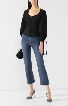 Женская туфли romy 85 из металлизированного текстиля JIMMY CHOO серого цвета по цене 45400 руб., арт. R0MY 85/LAG | Фото 2 Женская туфли romy 85 из металлизированного текстиля JIMMY CHOO серого цвета, арт. R0MY 85/LAG | Фото 2