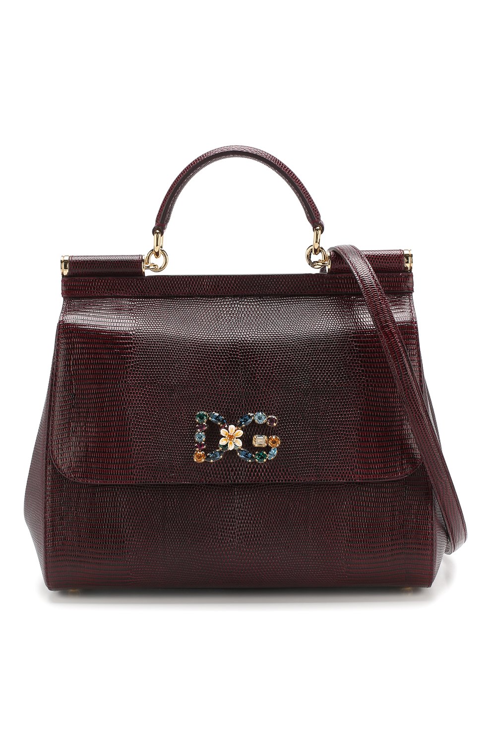 Женская сумка sicily DOLCE & GABBANA бордовая цвета, арт. BB6235/AI742 купить в ЦУМ | Фото №6 Сумка Sicily Dolce & Gabbana бордовая цвета | Фото №6