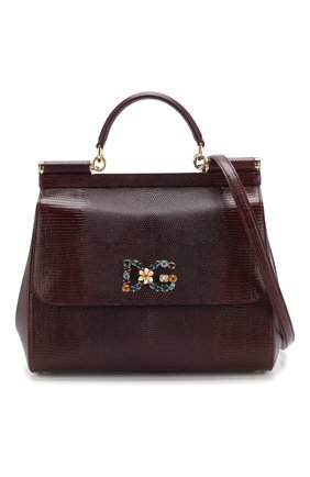 Женская сумка sicily DOLCE & GABBANA бордовая цвета, арт. BB6235/AI742 купить в ЦУМ | Фото №6 Сумка Sicily Dolce & Gabbana бордовая цвета | Фото №6