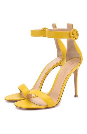 Женские кожаные босоножки portofino 105 GIANVITO ROSSI желтого цвета по цене 59600 руб., арт. G61096.15RIC.NAPMIM0 | Фото 1 Женские кожаные босоножки portofino 105 GIANVITO ROSSI желтого цвета, арт. G61096.15RIC.NAPMIM0 | Фото 1
