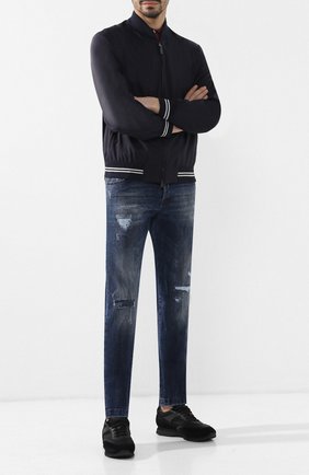 Мужские джинсы прямого кроя KITON синего цвета по цене 106500 руб., арт. UPNJS/J07R71 | Фото 2 Мужские джинсы прямого кроя KITON синего цвета, арт. UPNJS/J07R71 | Фото 2