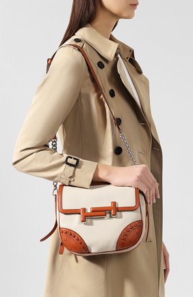 Женская сумка double t TOD’S бежевая цвета, арт. XBWD0TST100KNR купить в ЦУМ | Фото №5 Сумка Double T Tod’s бежевая цвета | Фото №5