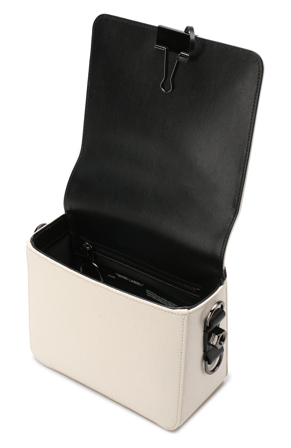 Женская сумка sculpture binder clip OFF-WHITE бежевая цвета, арт. 0WNA011R19B640854810 купить в ЦУМ | Фото №4 Сумка Sculpture Binder Clip Off-White бежевая цвета | Фото №4