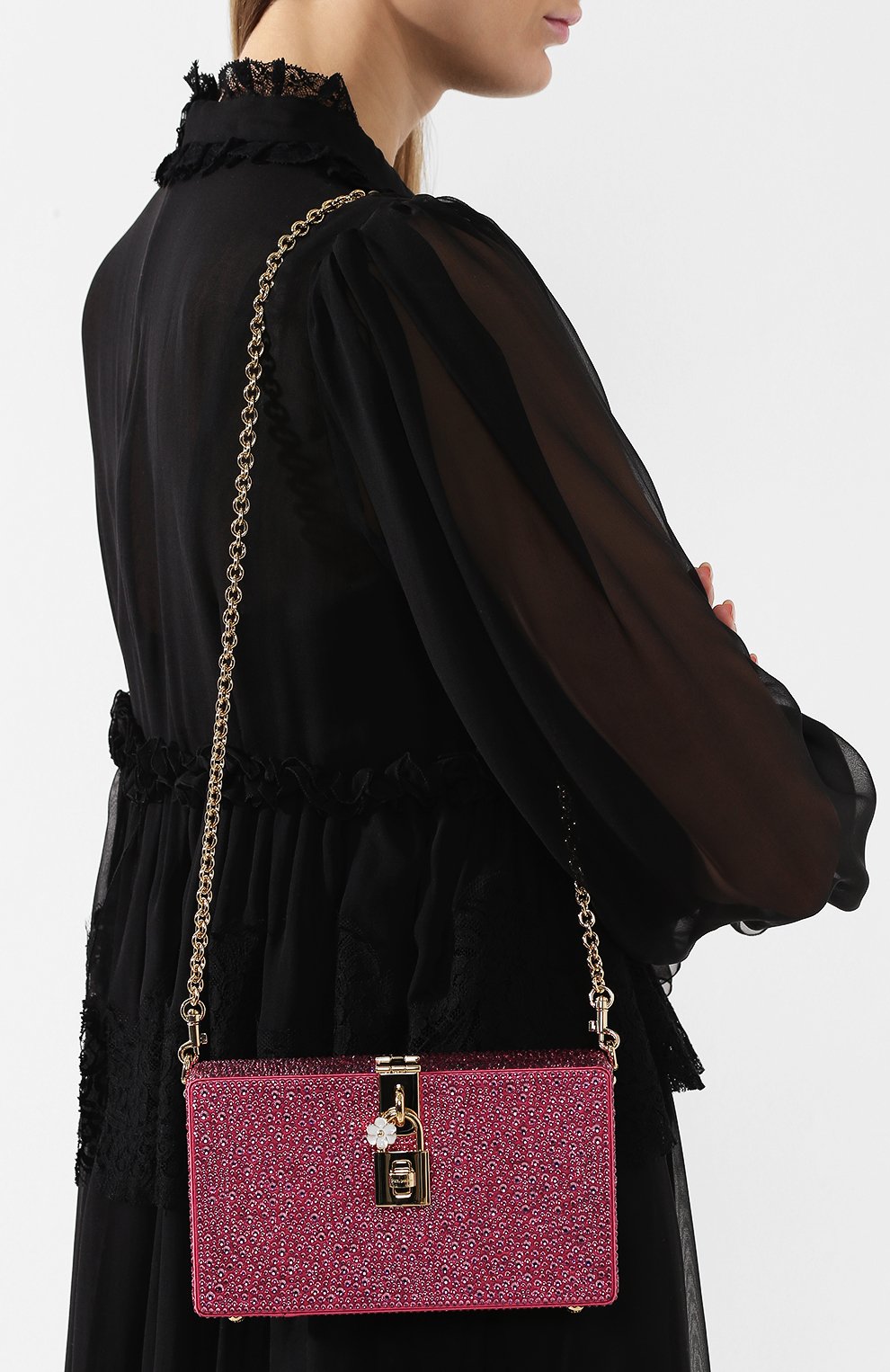 Клатч Dolce Box Dolce & Gabbana, фуксия цвета, арт. BB6246/AK040 в ЦУМ | Фото №5 Клатч Dolce Box Dolce & Gabbana фуксия цвета | Фото №5