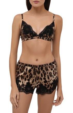 Женские шорты из смеси шелка и хлопка DOLCE & GABBANA коричневого цвета по цене 39650 руб., арт. 03A02T/FSAXY | Фото 2 Женские шорты из смеси шелка и хлопка DOLCE & GABBANA коричневого цвета, арт. 03A02T/FSAXY | Фото 2