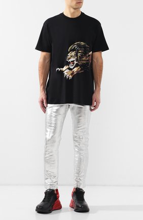 Мужская хлопковая футболка GIVENCHY черного цвета по цене 31200 руб., арт. BM70ED3002 | Фото 2 Мужская хлопковая футболка GIVENCHY черного цвета, арт. BM70ED3002 | Фото 2