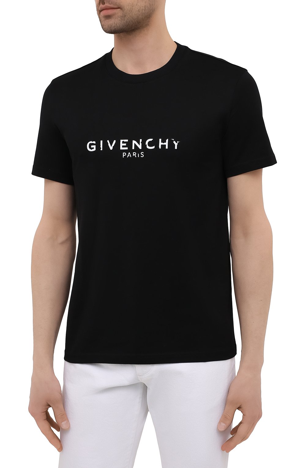 Мужская черная хлопковая футболка GIVENCHY — купить в интернет-магазине