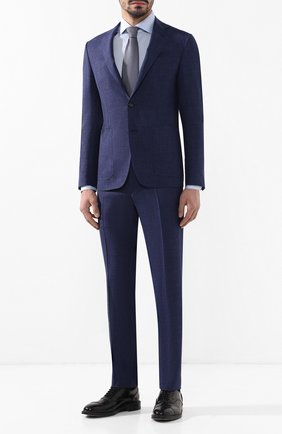 Мужская хлопковая сорочка с воротником кент ERMENEGILDO ZEGNA голубого цвета по цене 41350 руб., арт. 501211/9MS0BA | Фото 2 Мужская хлопковая сорочка с воротником кент ERMENEGILDO ZEGNA голубого цвета, арт. 501211/9MS0BA | Фото 2 (Рукава: Длинные; Материал внешний: Хлопок; Длина (для топов): Стандартные; Статус проверки: Проверено, Проверена категория; Случай: Формальный; Воротник: Кент; Принт: Однотонные; Манжеты: На пуговицах)
