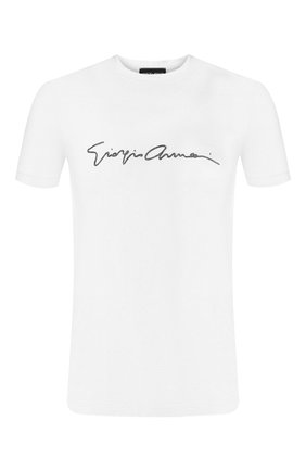 Мужская футболка из вискозы GIORGIO ARMANI белого цвета по цене 27850 руб., арт. 3GST54/SJP4Z | Фото 1 Мужская футболка из вискозы GIORGIO ARMANI белого цвета, арт. 3GST54/SJP4Z | Фото 1 (Материал внешний: Вискоза; Длина (для топов): Стандартные; Мужское Кросс-КТ: Футболка-одежда; Рукава: Короткие; Принт: С принтом; Стили: Кэжуэл)