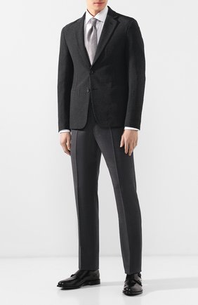 Мужские шерстяные брюки GIORGIO ARMANI темно-серого цвета по цене 58850 руб., арт. 8WGPP001/T00MK | Фото 2 Мужские шерстяные брюки GIORGIO ARMANI темно-серого цвета, арт. 8WGPP001/T00MK | Фото 2 (Материал внешний: Шерсть; Длина (брюки, джинсы): Стандартные; Статус проверки: Проверено, Проверена категория; Случай: Формальный; Стили: Классический)