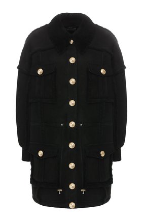 Женская дубленка с карманами BALMAIN черного цвета по цене 599500 руб., арт. RF18358/L051 | Фото 1 Женская дубленка с карманами BALMAIN черного цвета, арт. RF18358/L051 | Фото 1 (Статус проверки: Проверена категория, Проверено; Длина (верхняя одежда): До середины бедра; Материал внешний: Натуральный мех, Овчина; Рукава: Длинные; Женское Кросс-КТ: Мех; Силуэт Ж (для верхов): Оверсайз)