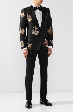 Мужской брюки из смеси шерсти и шелка DOLCE & GABBANA черного цвета по цене 48100 руб., арт. GY59MT/FU3N7 | Фото 2 Мужской брюки из смеси шерсти и шелка DOLCE & GABBANA черного цвета, арт. GY59MT/FU3N7 | Фото 2