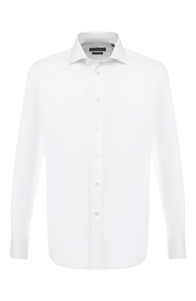 Мужская хлопковая рубашка CORNELIANI белого цвета по цене 25100 руб., арт. 83P100-9111264/00 | Фото 1 Мужская хлопковая рубашка CORNELIANI белого цвета, арт. 83P100-9111264/00 | Фото 1 (Рукава: Длинные; Длина (для топов): Стандартные; Материал внешний: Хлопок; Статус проверки: Проверено, Проверена категория; Случай: Формальный; Воротник: Акула; Принт: Однотонные; Манжеты: На пуговицах)