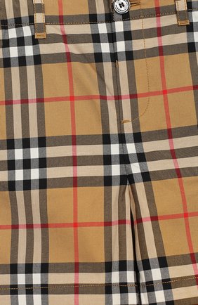 Детские хлопковые шорты BURBERRY бежевого цвета, арт. 8002631 | Фото 3 (Материал внешний: Хлопок; Статус проверки: Проверено)