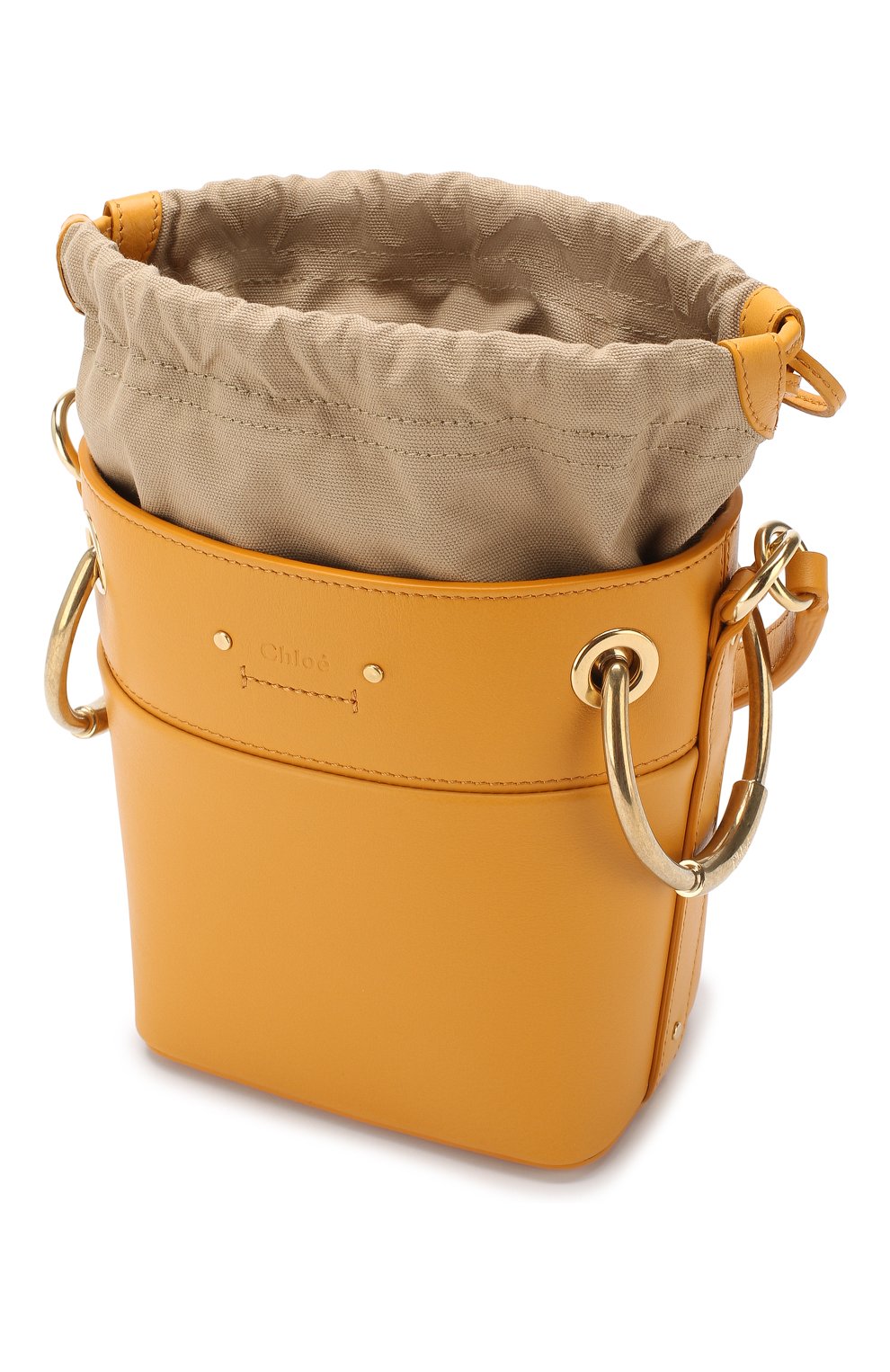 Женская сумка roy bucket mini CHLOÉ желтая цвета, арт. CHC18AS128H1Z купить в ЦУМ | Фото №4 Сумка Roy Bucket mini Chloé желтая цвета | Фото №4