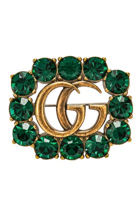 Женская зеленая брошь с отделкой кристаллами swarovski Gucci, арт. 504857/J1D50 купить в ЦУМ | Фото №1 Брошь с отделкой кристаллами Swarovski Gucci зеленая | Фото №1