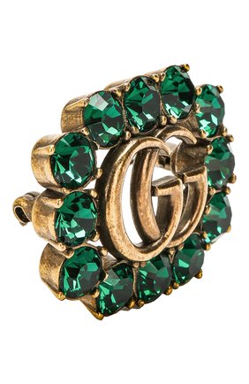 Женская зеленая брошь с отделкой кристаллами swarovski Gucci, арт. 504857/J1D50 купить в ЦУМ | Фото №2 Брошь с отделкой кристаллами Swarovski Gucci зеленая | Фото №2
