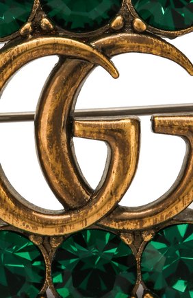 Женская зеленая брошь с отделкой кристаллами swarovski Gucci, арт. 504857/J1D50 купить в ЦУМ | Фото №4 Брошь с отделкой кристаллами Swarovski Gucci зеленая | Фото №4