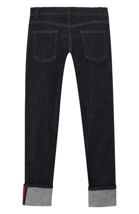 Детские однотонные джинсы GUCCI синего цвета по цене 18600 руб., арт. 431161/XR224 | Фото 2 Детские однотонные джинсы GUCCI синего цвета, арт. 431161/XR224 | Фото 2