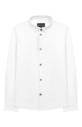 Детская хлопковая рубашка EMPORIO ARMANI белого цвета по цене 7755 руб., арт. 3G4CH6/4JFGZ | Фото 1 Детская хлопковая рубашка EMPORIO ARMANI белого цвета, арт. 3G4CH6/4JFGZ | Фото 1