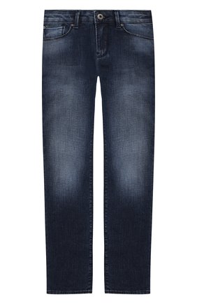 Детские джинсы прямого кроя EMPORIO ARMANI темно-синего цвета по цене 8990 руб., арт. 3G4J06/1D4DZ | Фото 1 Детские джинсы прямого кроя EMPORIO ARMANI темно-синего цвета, арт. 3G4J06/1D4DZ | Фото 1