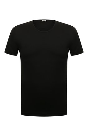 Мужская хлопковая футболка  ZIMMERLI черного цвета, арт. 286-1441 | Фото 1 (Материал внешний: Хлопок; Длина (для топов): Стандартные; Рукава: Короткие; Мужское Кросс-КТ: Футболка-белье; Статус проверки: Проверена категория; Кросс-КТ: домашняя одежда)