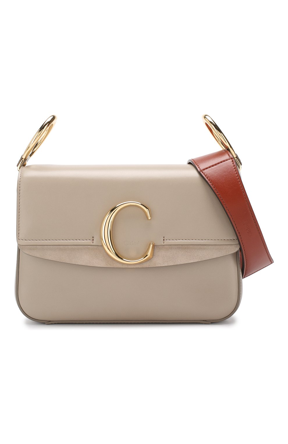 Женская сумка chloé c small CHLOÉ серого цвета по цене 110500 руб., арт. CHC19SS191A37 | Фото 6 Женская сумка chloé c small CHLOÉ серого цвета, арт. CHC19SS191A37 | Фото 6