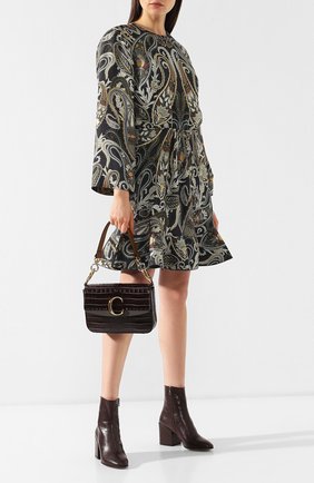 Женская сумка chloé c small CHLOÉ темно-коричневая цвета, арт. CHC19SS191A87 купить в ЦУМ | Фото №2 Сумка Chloé C small Chloé темно-коричневая цвета | Фото №2