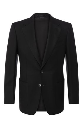 Мужской шерстяной пиджак TOM FORD черного цвета по цене 233500 руб., арт. 550R20/11A740 | Фото 1 Мужской шерстяной пиджак TOM FORD черного цвета, арт. 550R20/11A740 | Фото 1