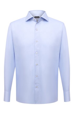 Мужская хлопковая сорочка TOM FORD голубого цвета по цене 58550 руб., арт. 5FT192/94S3AX | Фото 1 Мужская хлопковая сорочка TOM FORD голубого цвета, арт. 5FT192/94S3AX | Фото 1 (Рукава: Длинные; Длина (для топов): Стандартные; Материал внешний: Хлопок; Статус проверки: Проверено, Проверена категория; Воротник: Кент; Случай: Формальный; Манжеты: На пуговицах; Принт: Однотонные)