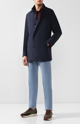 Мужская шерстяная куртка ANDREA CAMPAGNA темно-синего цвета, арт. M7T567/3632 | Фото 2 (Материал подклада: Хлопок; Материал внешний: Шерсть, Синтетический материал; Рукава: Длинные; Статус проверки: Проверена категория; Длина (верхняя одежда): До середины бедра; Мужское Кросс-КТ: Верхняя одежда; Кросс-КТ: Ветровка, Куртка)