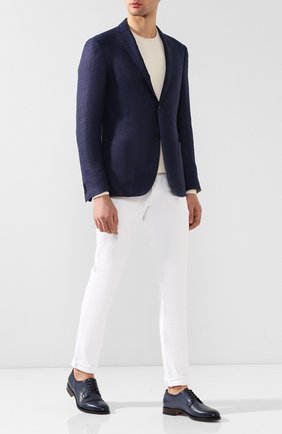 Мужской кожаные дерби SANTONI темно-синего цвета по цене 63850 руб., арт. MCC013974PC4NGTHU48 | Фото 2 Мужской кожаные дерби SANTONI темно-синего цвета, арт. MCC013974PC4NGTHU48 | Фото 2
