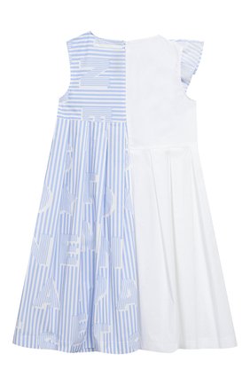 Детское хлопковое платье SIMONETTA голубого цвета, арт. 1K1072/KC760/5-8 | Фото 2 (Рукава: Короткие; Материал внешний: Хлопок; Случай: Повседневный; Статус проверки: Проверена категория; Девочки Кросс-КТ: Платье-одежда)