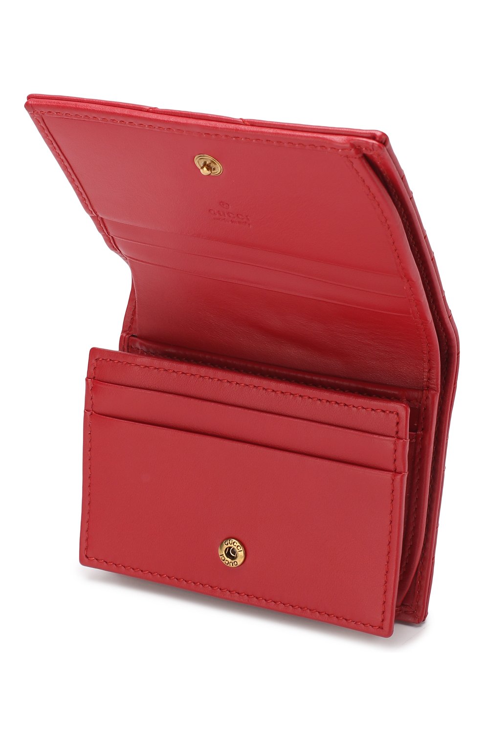 Кожаное портмоне GG Marmon Gucci, красного цвета, арт. 466492/DTD1T в ЦУМ | Фото №3 Кожаное портмоне GG Marmon Gucci красного цвета | Фото №3