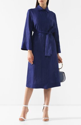 Женское льняное платье KITON темно-синего цвета по цене 116000 руб., арт. D47311H06836 | Фото 2 Женское льняное платье KITON темно-синего цвета, арт. D47311H06836 | Фото 2