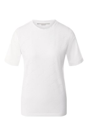 Женская футболка с логотипом бренда STELLA MCCARTNEY белого цвета по цене 32500 руб., арт. 342365/SMW28 | Фото 1 Женская футболка с логотипом бренда STELLA MCCARTNEY белого цвета, арт. 342365/SMW28 | Фото 1