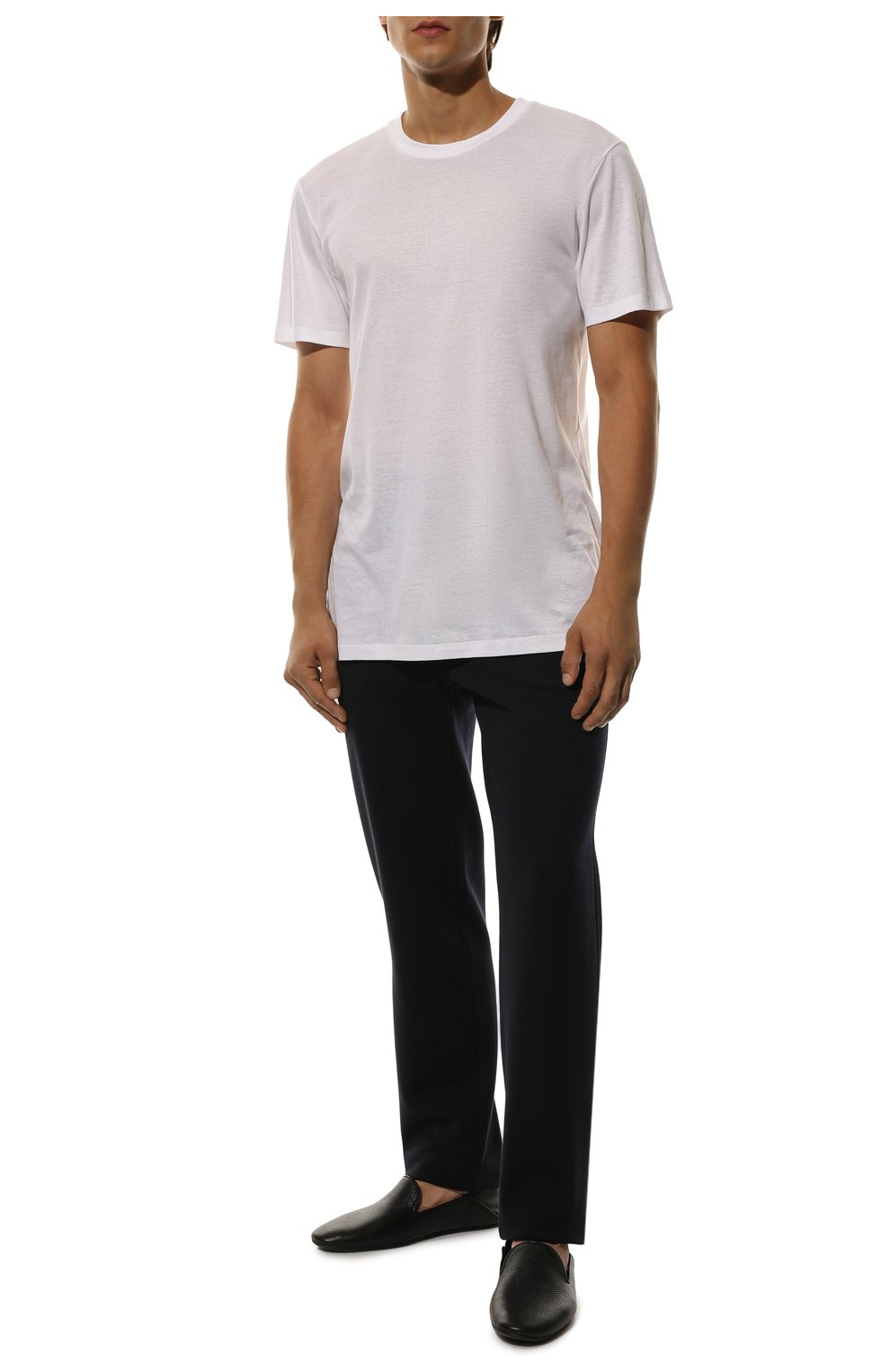 Мужская хлопковая футболка ZIMMERLI белого цвета, арт. 222-1473 | Фото 2 (Кросс-КТ: домашняя одежда; Рукава: Короткие; Длина (для топов): Удлиненные; Материал внешний: Хлопок; Мужское Кросс-КТ: Футболка-белье; Статус проверки: Проверена категория)