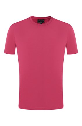Мужская хлопковая футболка GIORGIO ARMANI малинового цвета по цене 26750 руб., арт. 3GST53/SJEJZ | Фото 1 Мужская хлопковая футболка GIORGIO ARMANI малинового цвета, арт. 3GST53/SJEJZ | Фото 1 (Мужское Кросс-КТ: Футболка-одежда; Длина (для топов): Стандартные; Материал внешний: Хлопок; Рукава: Короткие; Принт: Без принта; Стили: Кэжуэл)