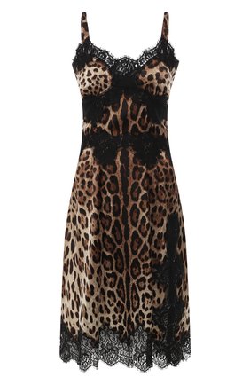 Женское платье с принтом DOLCE & GABBANA коричневого цвета по цене 163000 руб., арт. F6A5DT/FSAXY | Фото 1 Женское платье с принтом DOLCE & GABBANA коричневого цвета, арт. F6A5DT/FSAXY | Фото 1