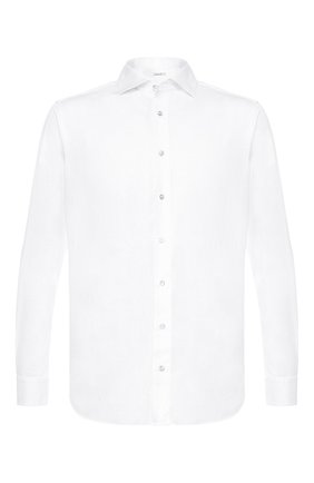Мужская хлопковая рубашка ZILLI белого цвета по цене 63650 руб., арт. MFR-12291-MERCU/RJ01 | Фото 1 Мужская хлопковая рубашка ZILLI белого цвета, арт. MFR-12291-MERCU/RJ01 | Фото 1 (Материал внешний: Хлопок; Длина (для топов): Стандартные; Рукава: Длинные; Статус проверки: Проверено, Проверена категория; Случай: Формальный; Воротник: Акула; Манжеты: На пуговицах; Мужское Кросс-КТ: Рубашка-одежда; Принт: Однотонные)