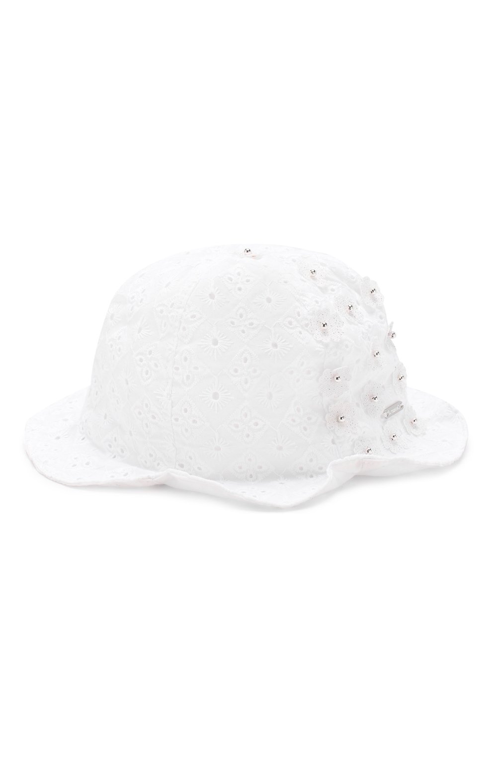 Детская соломенная шляпа IL TRENINO белого цвета, арт. 19 8328/E0 | Фото 1 (Материал: Текстиль, Хлопок; Статус проверки: Проверено, Проверена категория)
