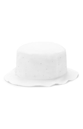 Детская хлопковая шляпа IL TRENINO белого цвета, арт. 19 8330/E0 | Фото 2 (Статус проверки: Проверено, Проверена категория; Материал: Хлопок, Текстиль)