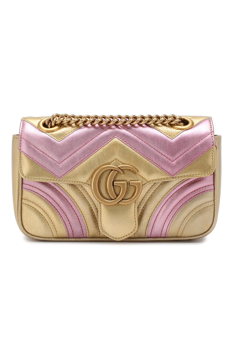 Сумка GG Marmont mini Gucci золотая цвета | Фото №1