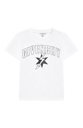 Детский хлопковая футболка GIVENCHY белого цвета, арт. H05072/2A-3A | Фото 1 (Рукава: Короткие; Материал внешний: Хлопок; Статус проверки: Проверено, Проверена категория)