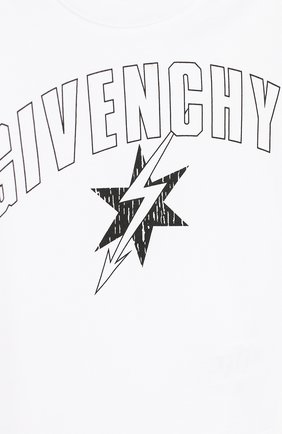 Детский хлопковая футболка GIVENCHY белого цвета, арт. H05072/2A-3A | Фото 3 (Рукава: Короткие; Материал внешний: Хлопок; Статус проверки: Проверено, Проверена категория)
