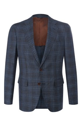 Мужской пиджак из смеси шерсти и шелка LORO PIANA синего цвета по цене 223500 руб., арт. FAI4959 | Фото 1 Мужской пиджак из смеси шерсти и шелка LORO PIANA синего цвета, арт. FAI4959 | Фото 1