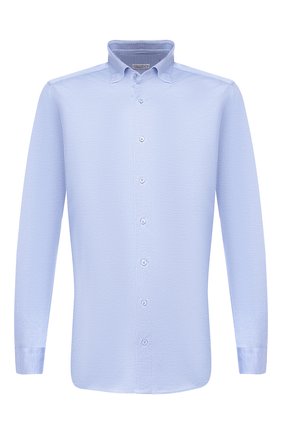 Мужская хлопковая рубашка ZILLI синего цвета по цене 49950 руб., арт. MFR-12291-MERCU/RJ01 | Фото 1 Мужская хлопковая рубашка ZILLI синего цвета, арт. MFR-12291-MERCU/RJ01 | Фото 1